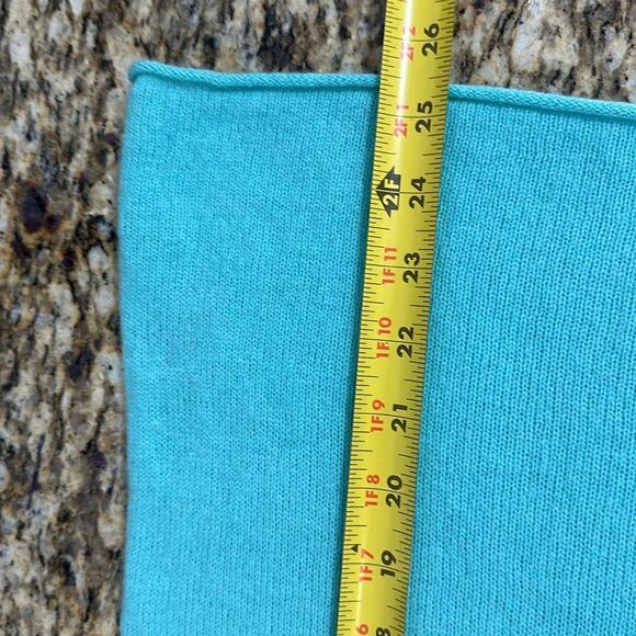 Claudia Nichole Cashmere Aqua V-Neck 7/8 Sleeve Sweater Size L - Picture 9 of 9